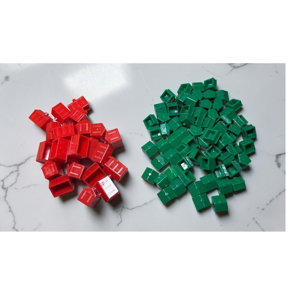 Hasbro Monopoly Replacement Houses and Hotels Kid Red Green Excellent Lot
